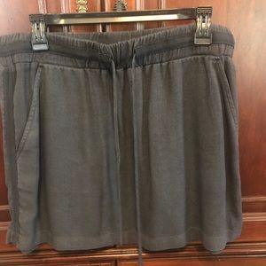 Blue-gray cotton drawstring skirt